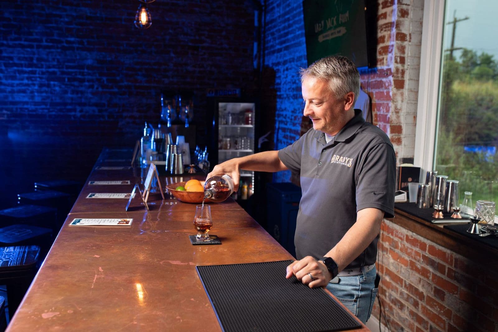 A bourbon tasting at Brady's Distillery
